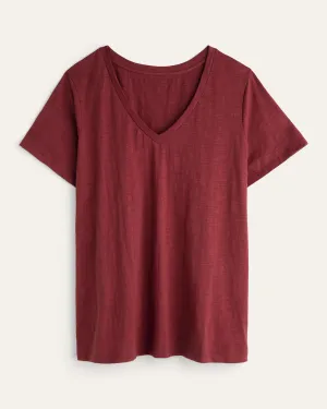Michelle Soft Cotton Tee | Burgundy
