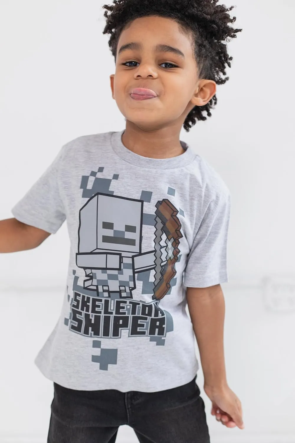 Minecraft Mobs Skeleton Enderman 3 Pack T-Shirts Little Kid to Big Kid