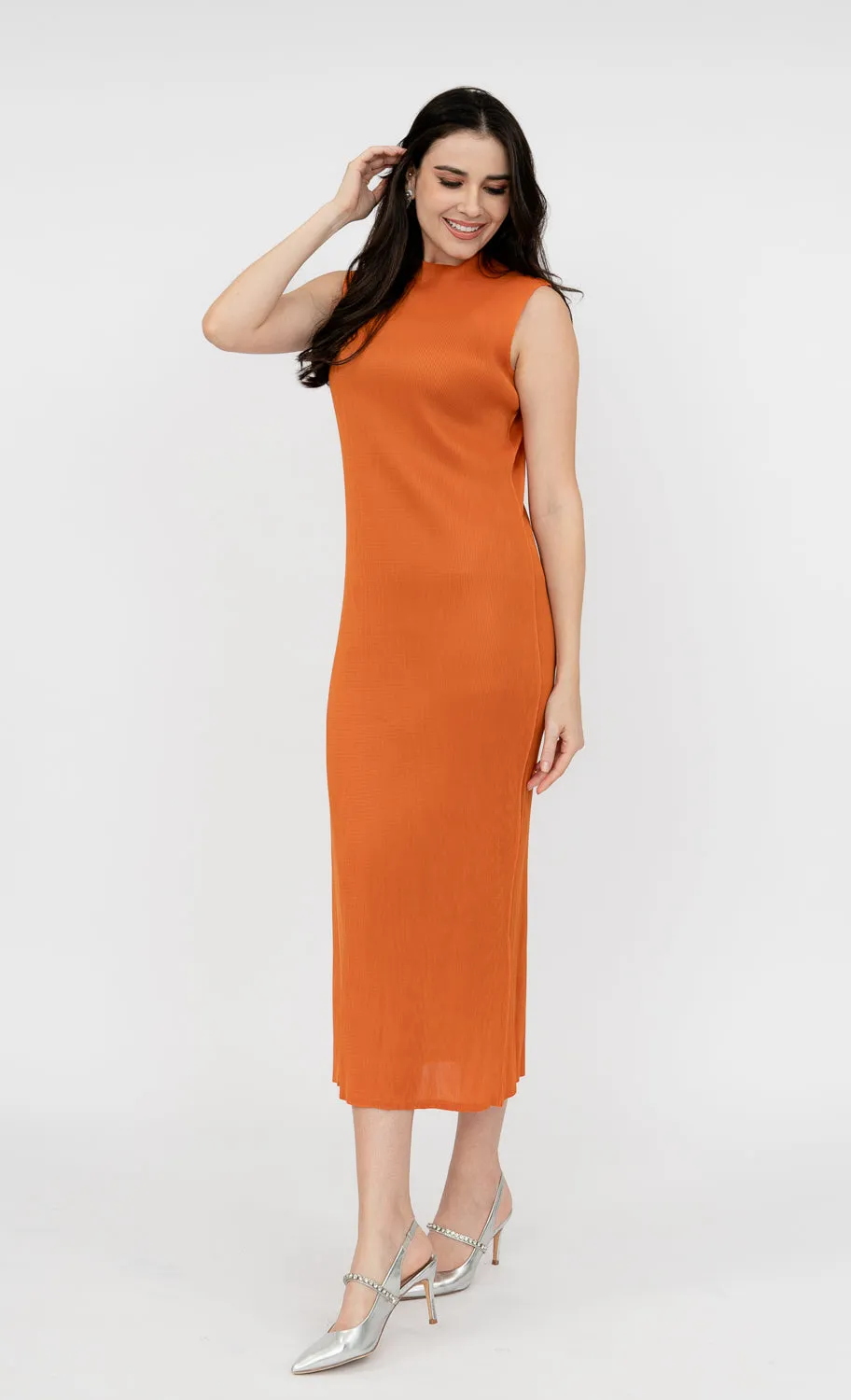 Miss Charm Dress in Burnt Orange