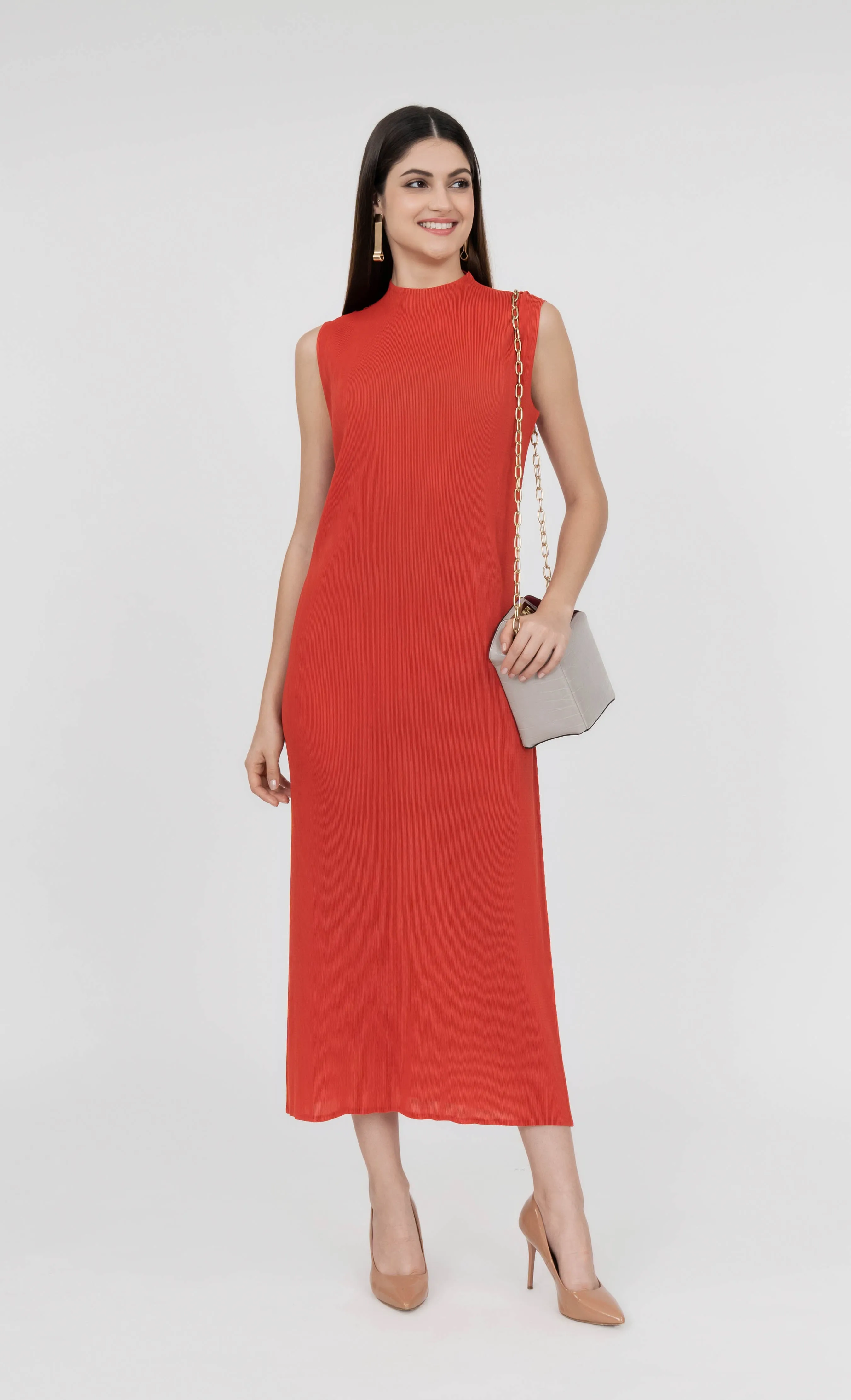 Miss Charm Dress in Tangerine
