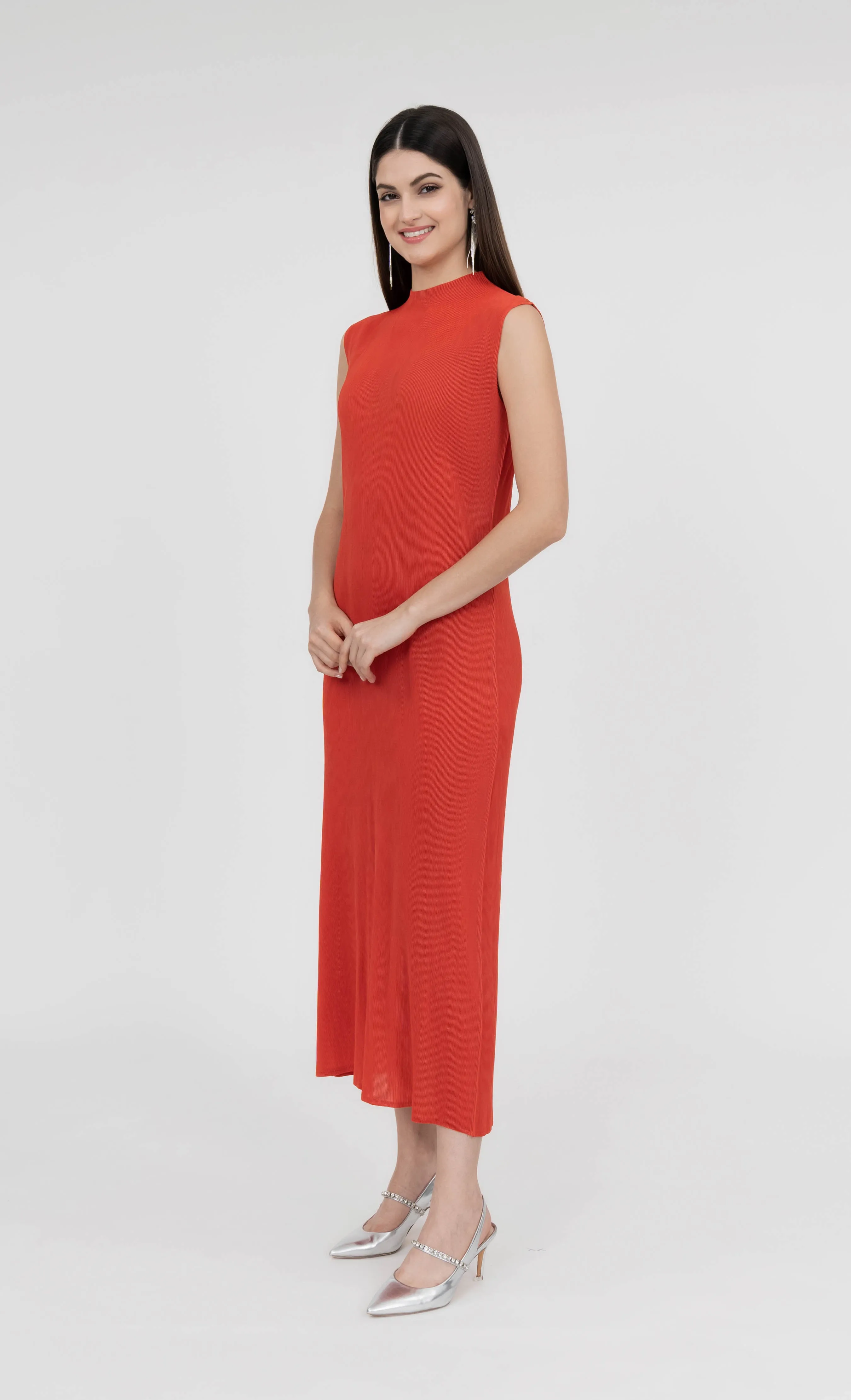 Miss Charm Dress in Tangerine