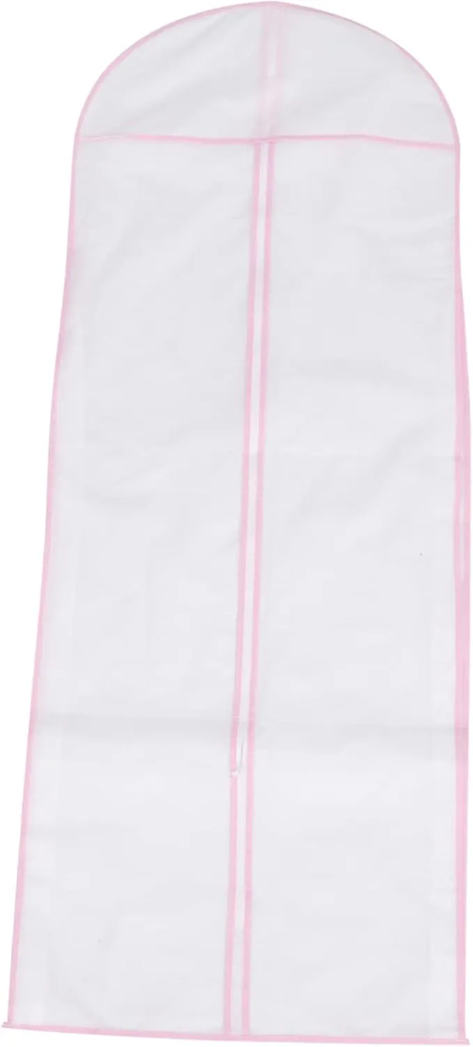 Mobestech 1Pc Wedding Gown Protective Storage Bag Non Woven Garment Cover Dust Dress Pouch for Long Term Storage and Display for Wedding Dresses