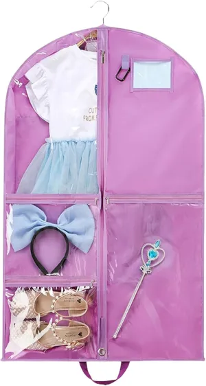 Multipurpose Dance Outfit Preservation Case Suit Storage Bag with Zippered Compartments Garment
