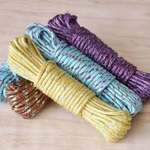 Multispace 10 Meter Nylon Braided Twisted Rope for Drying Clothes, Multi-Function Dry Hanging Outdoor Indoor Travel(Pack of 3 Piece, multiColour)
