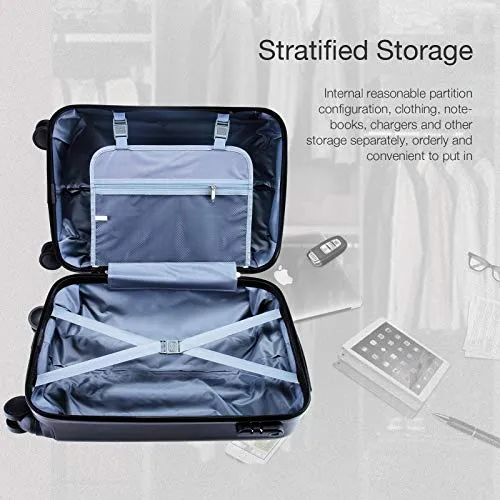 Murtisol 4 Pieces ABS Luggage Sets Hardside Spinner Lightweight Durable Spinner Suitcase 16" 20"