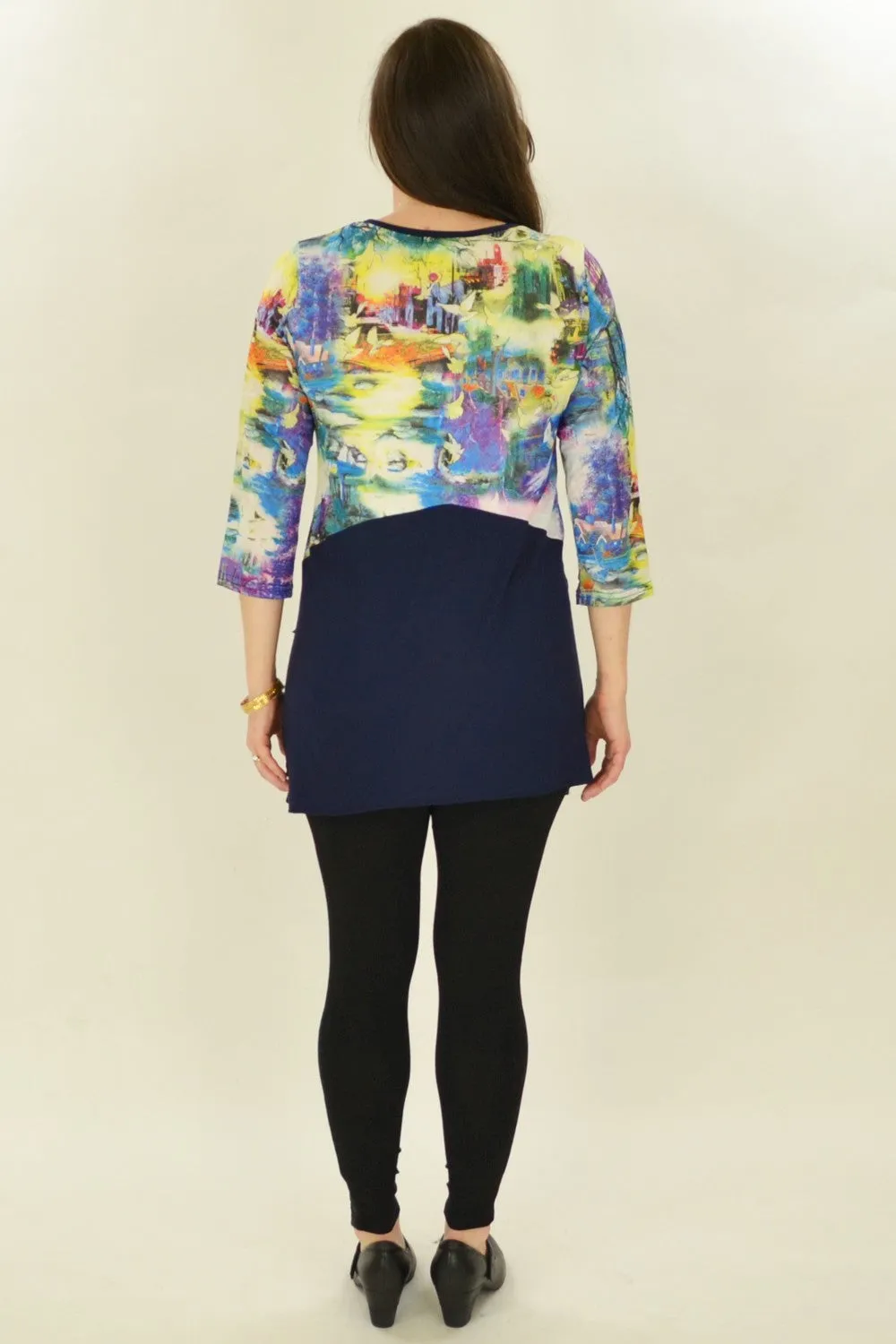 Navy River Tunic Top