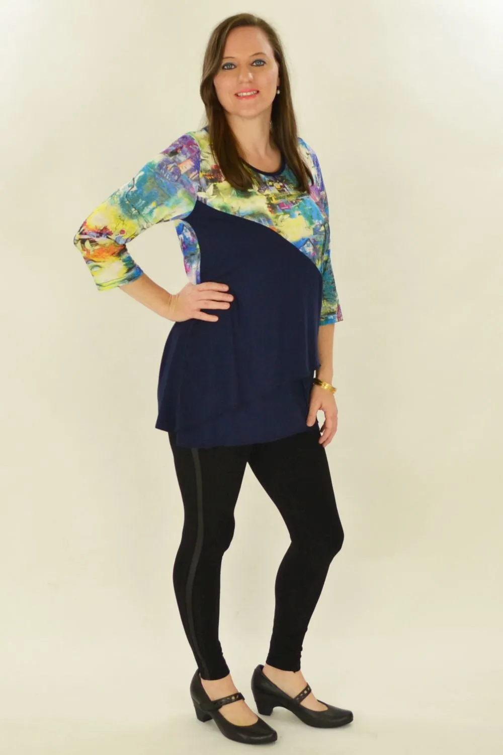 Navy River Tunic Top