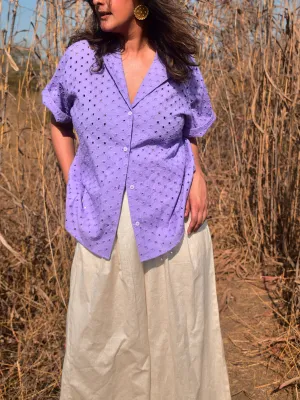 Ness Embroidered Shirt For Women Lavender