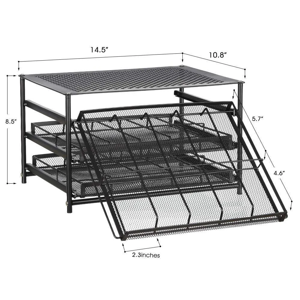 NEX 3 Tier Standing Spice Rack Kitchen Countertop Storage Organizer, Adjustable Shelf Pull Out Spice Rack Slide Out Cabinet for Spice Jars Glass Empty Cabinets, Holds 18,24,30 Jars (Brown, 30 Jars)