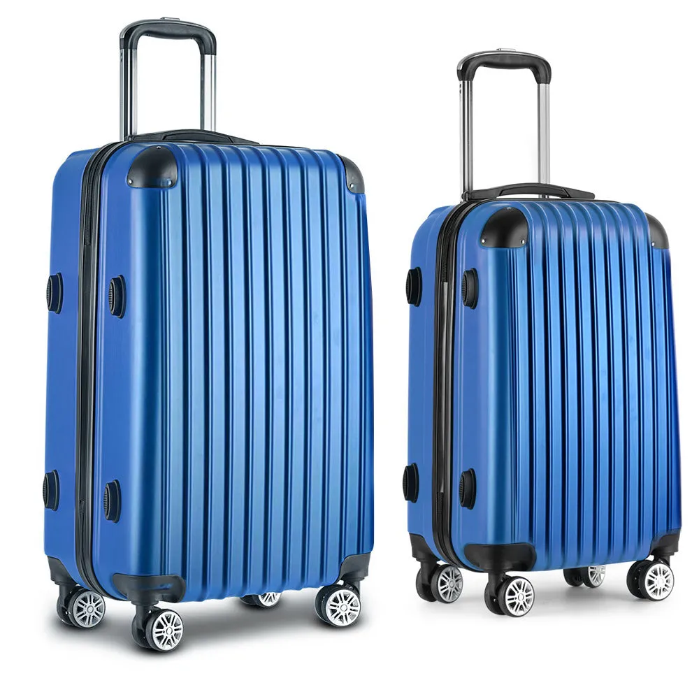 NNEDSZ 2 Piece Lightweight Hard Suit Case Luggage Blue