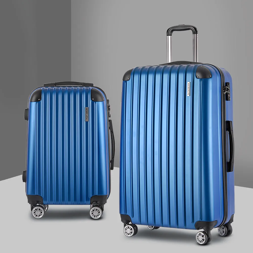 NNEDSZ 2 Piece Lightweight Hard Suit Case Luggage Blue