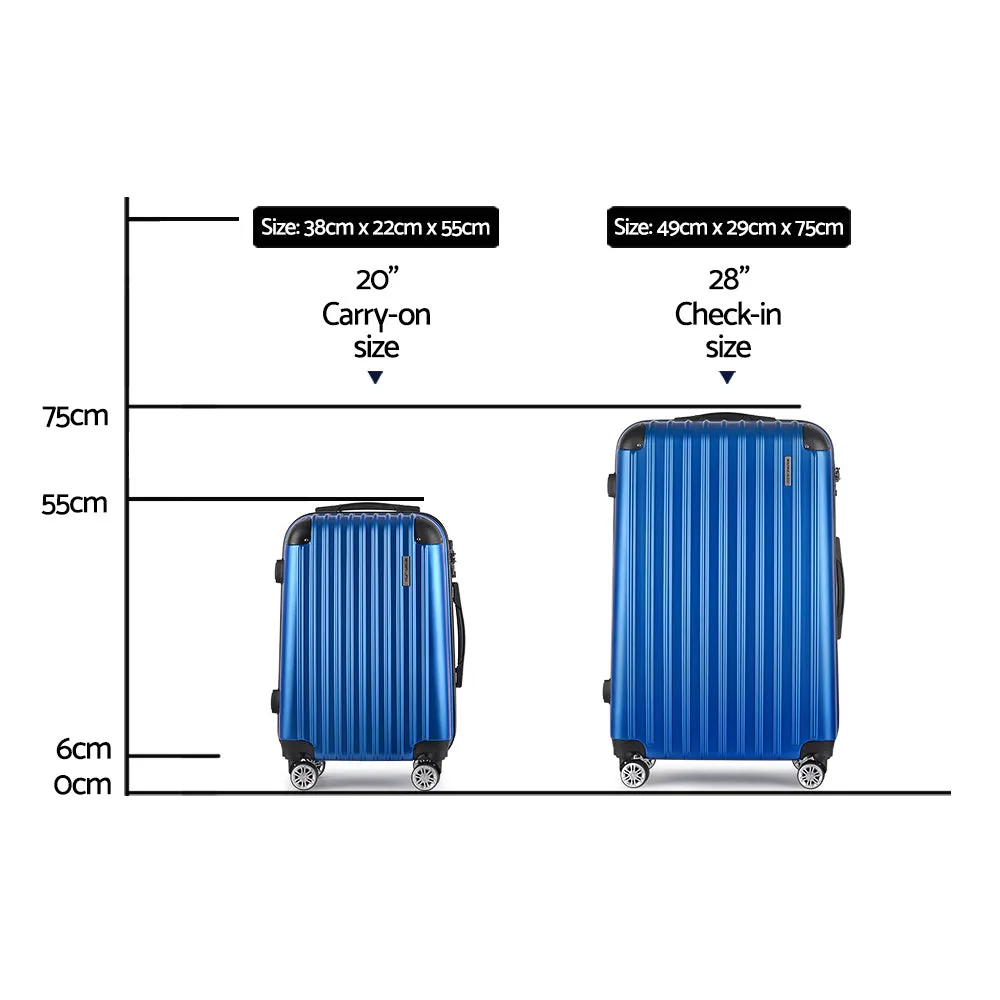 NNEDSZ 2 Piece Lightweight Hard Suit Case Luggage Blue