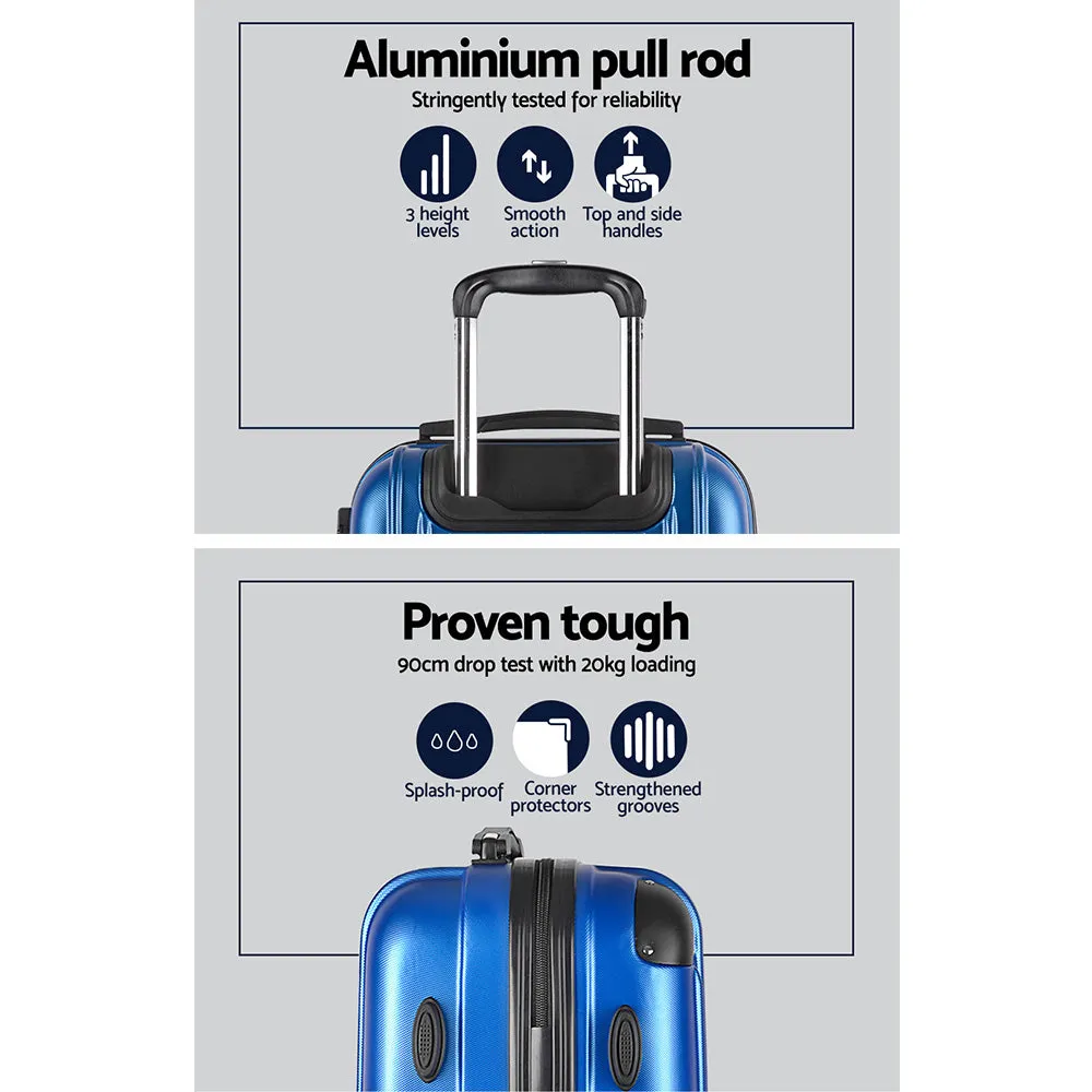 NNEDSZ 3 Piece Luggage Suitcase Trolley - Blue
