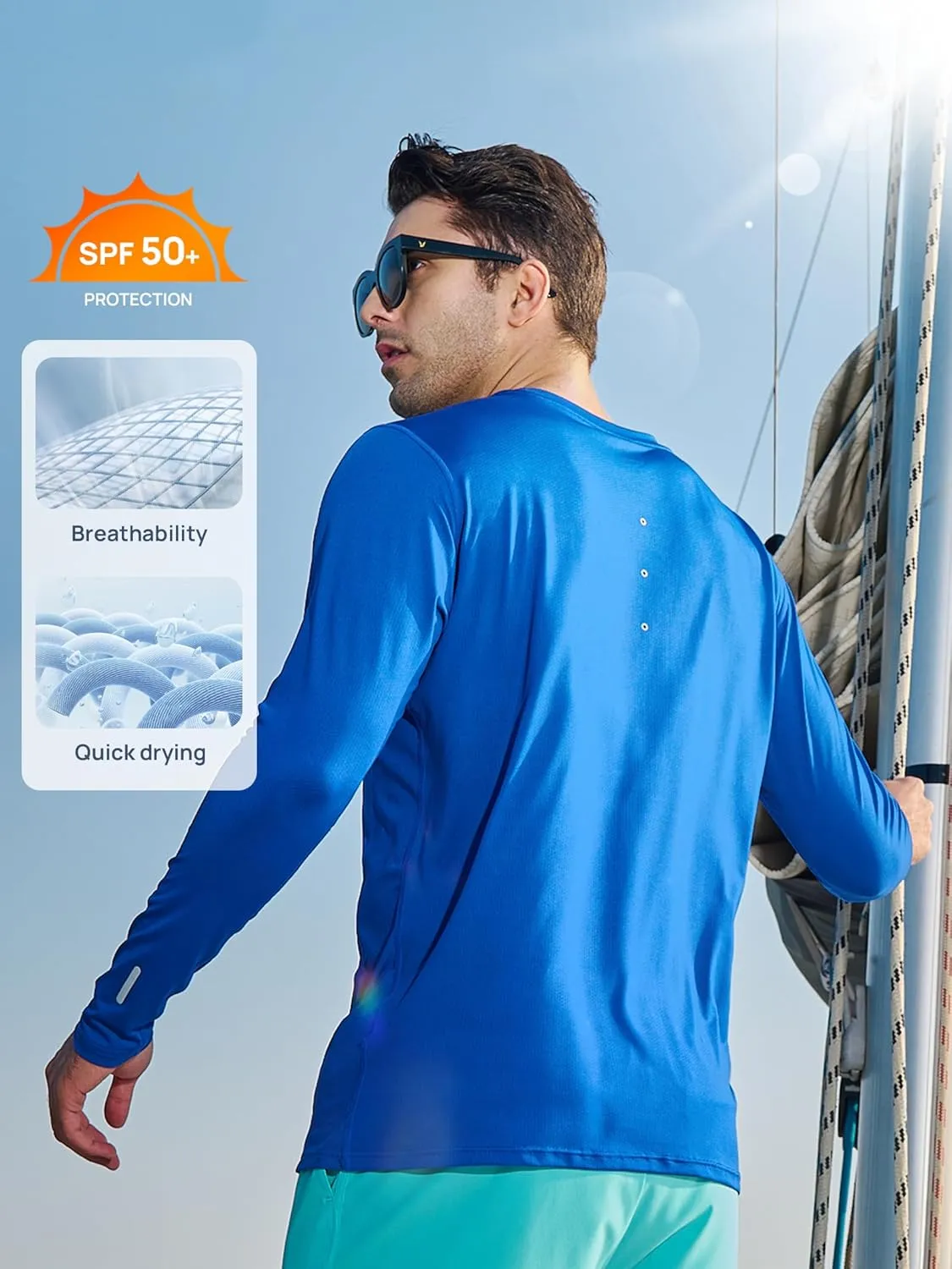 NORTHYARD Men's Sun Protection UPF 50  Shirts UV Rash Guard Long Sleeve Swim Fishing Running Shirt Workout Athletic Hiking