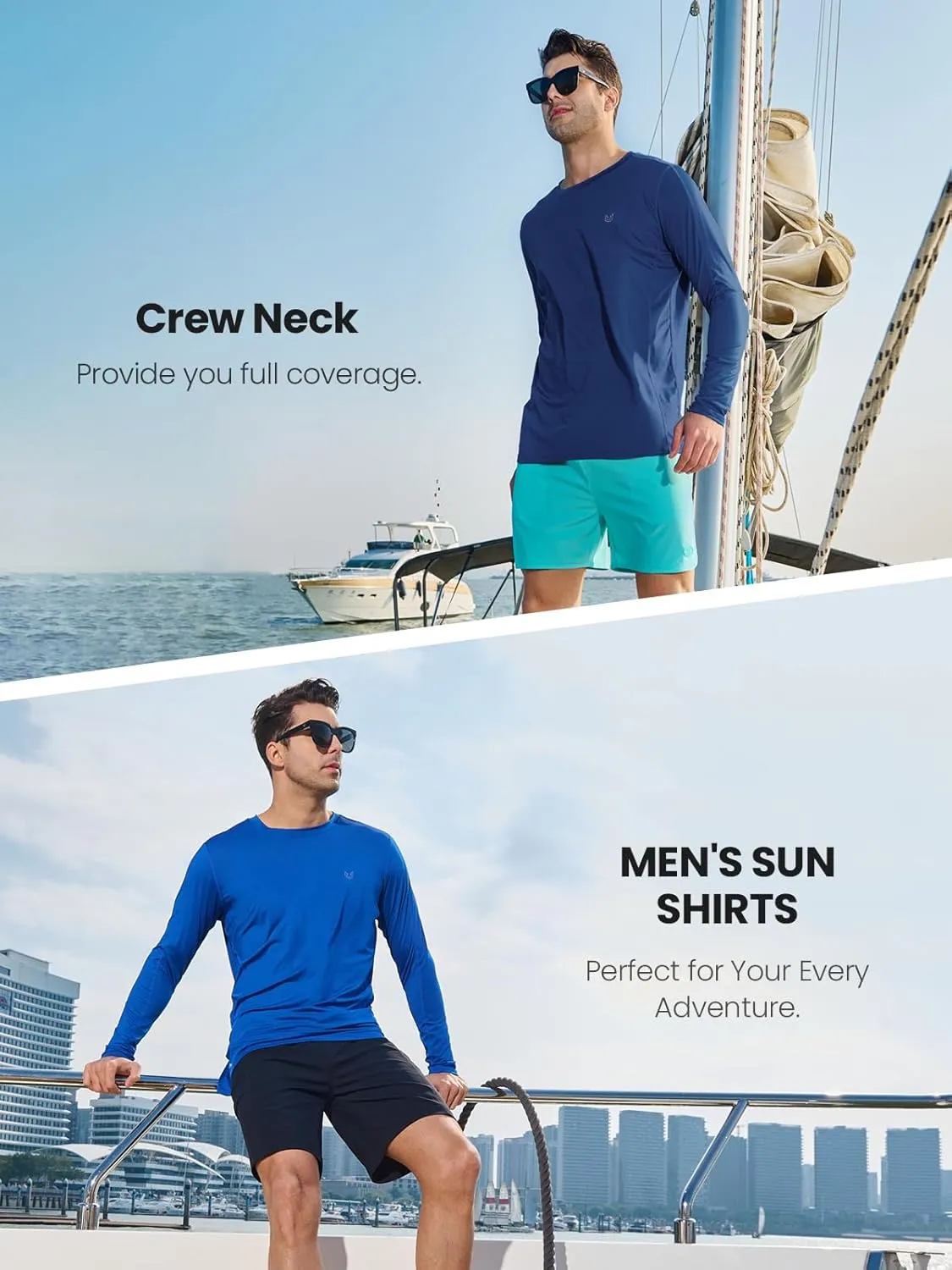 NORTHYARD Men's Sun Protection UPF 50  Shirts UV Rash Guard Long Sleeve Swim Fishing Running Shirt Workout Athletic Hiking
