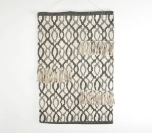 Novelty Print Cotton Grey Wall Hanging