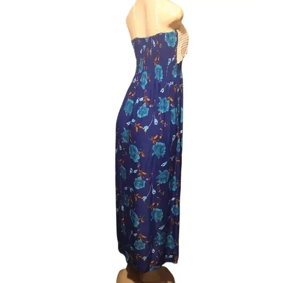 Ocean Blue Floral Knit Vacation Dress
