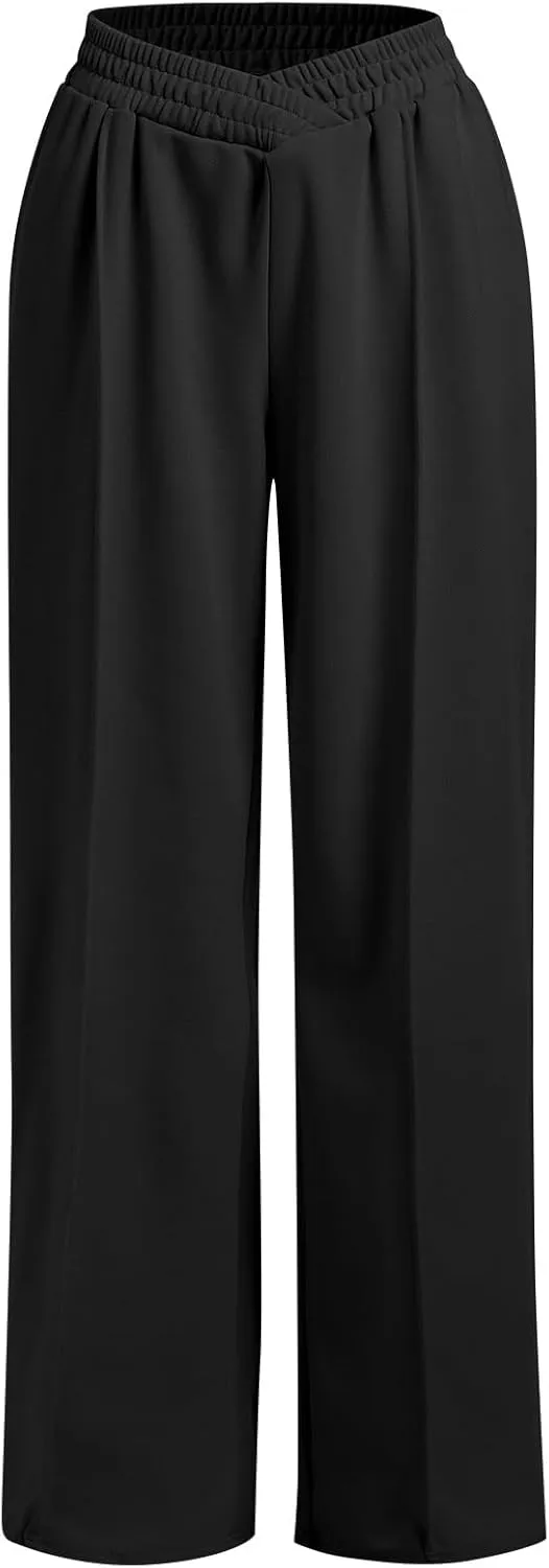 ODIZLI Women's High Waist Wide Leg Pants Casual Trousers Sweatpants Lounge Wear Fashion
