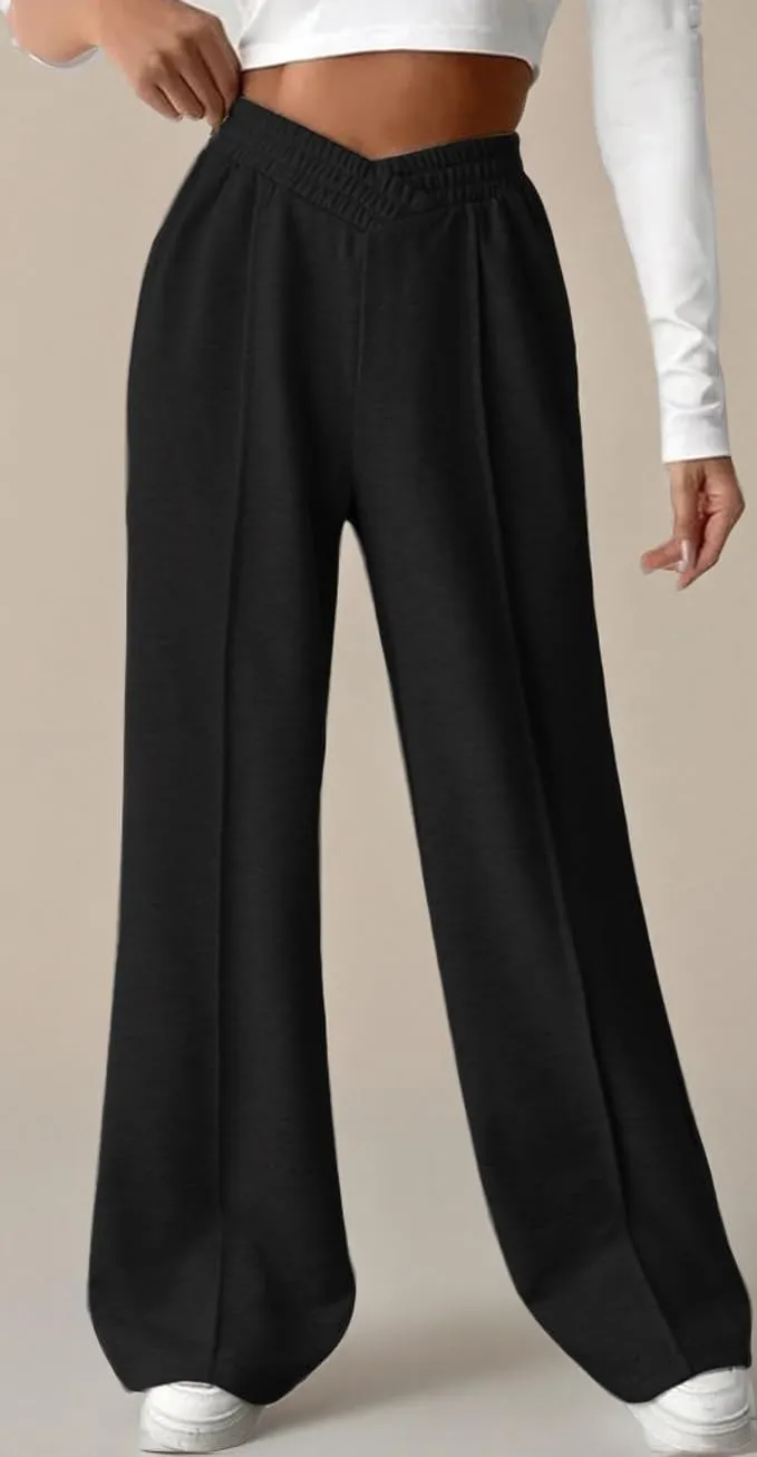 ODIZLI Women's High Waist Wide Leg Pants Casual Trousers Sweatpants Lounge Wear Fashion