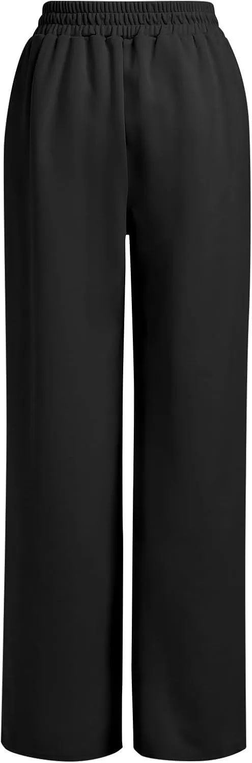 ODIZLI Women's High Waist Wide Leg Pants Casual Trousers Sweatpants Lounge Wear Fashion
