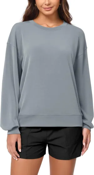 ODODOS Modal Soft Oversized Sweatshirts for Women Crew Neck Long Sleeve Relaxed Pullover Tops