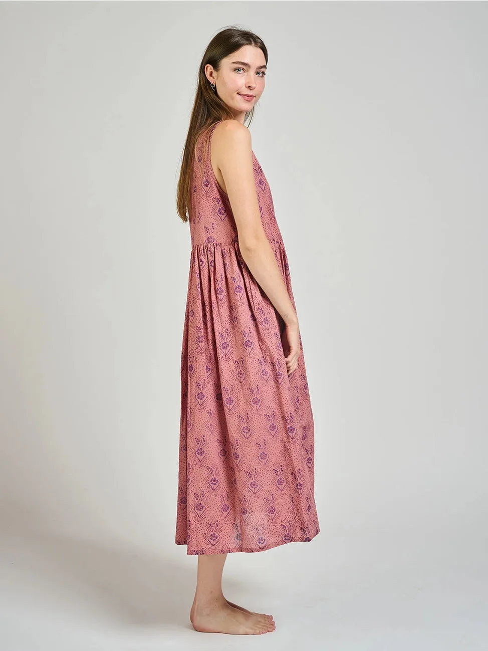 Olivia Midi Dress in Rose by Mata Traders
