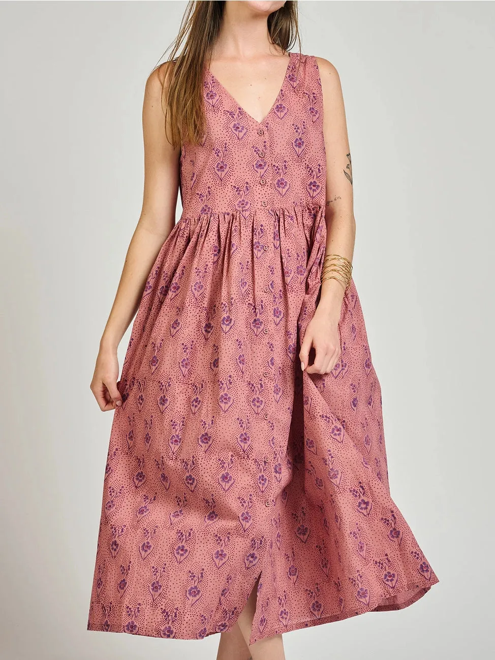 Olivia Midi Dress in Rose by Mata Traders