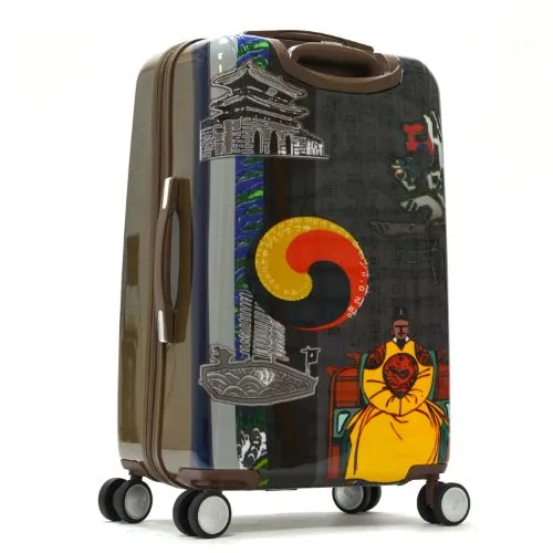 Olympia Luggage King Sejong Art Series 25 Inch Mid-size Rolling Case, Khaki, One Size