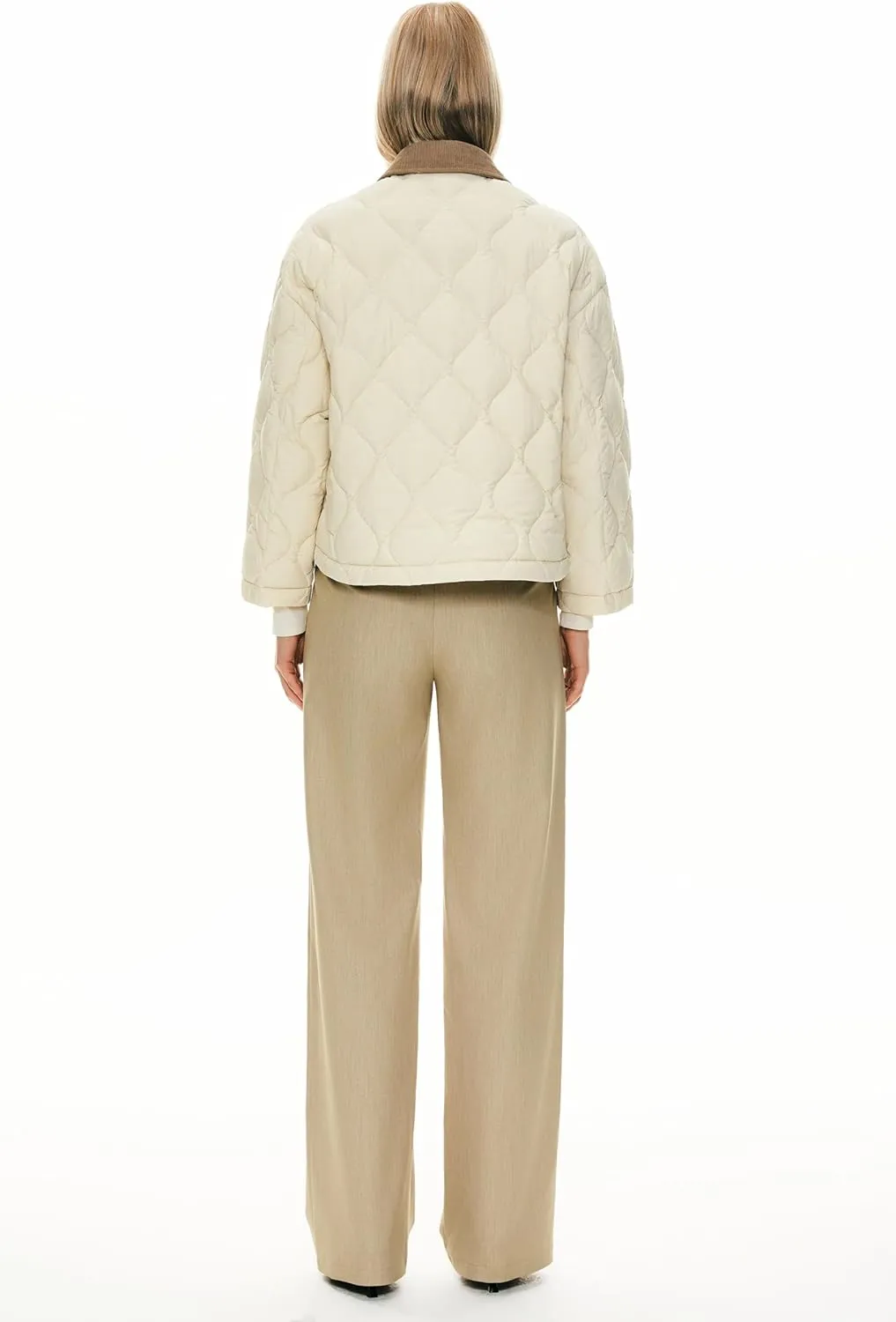 Orolay Women's Lightweight Quilted Jacket Puffer Cropped Down Coat Zip Up Warm with Pockets for Fall and Winter