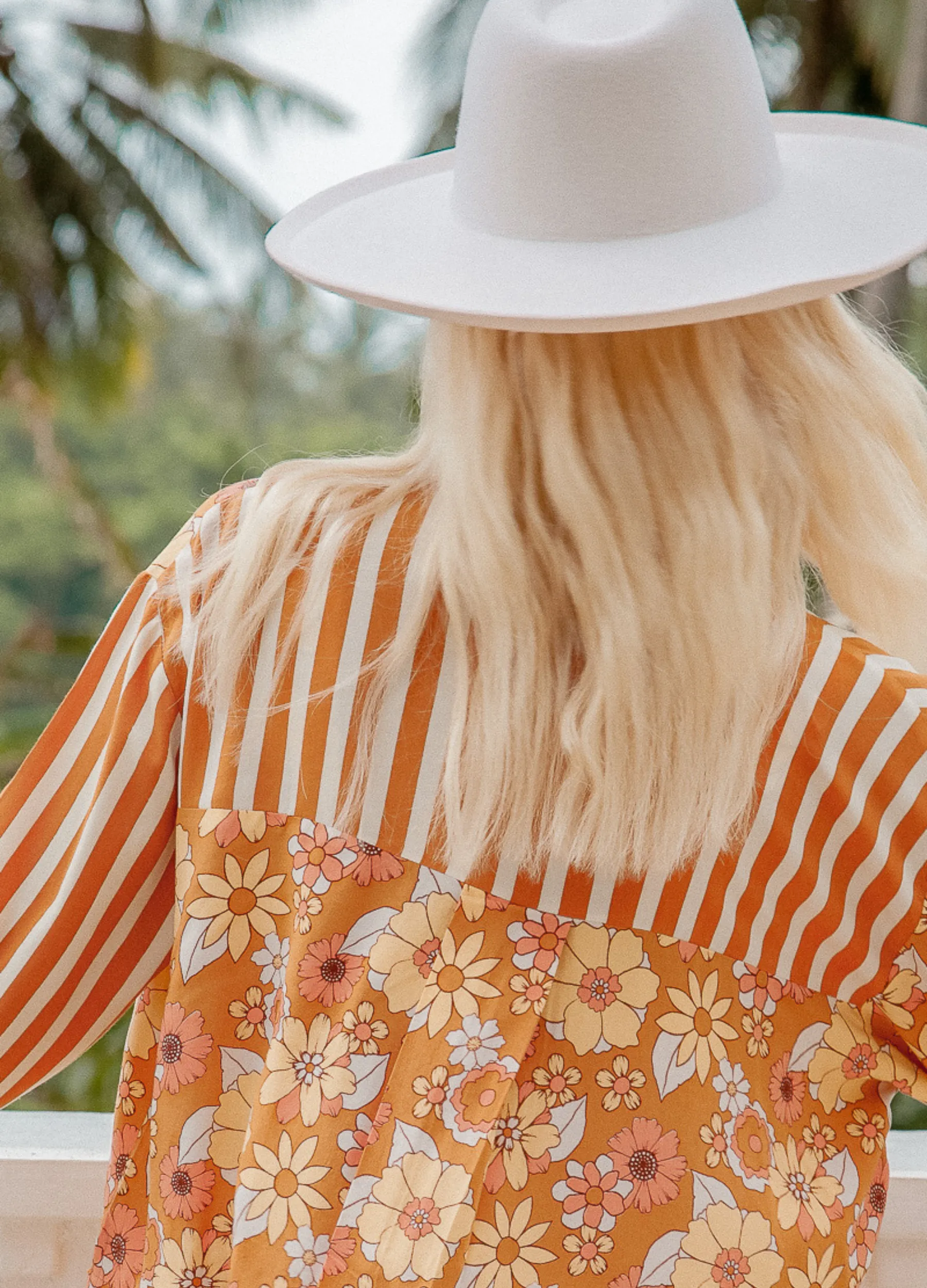Palm Collective - Sunshine Blouse - Orange Vintage Floral