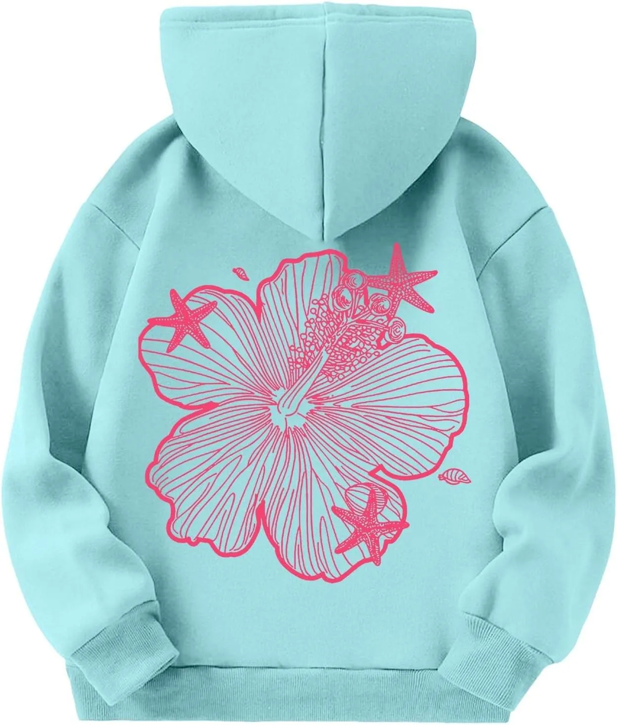 Palm Puff Hoodies For Kids Girls Cute Graphic Preppy Sweatshirt Teen Girls Oversized Y2K Hoodie Pullover with Pockets