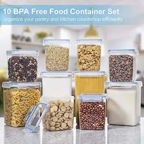 PantryStar Food Storage Containers with Lids, 10-PC Set, BPA Free