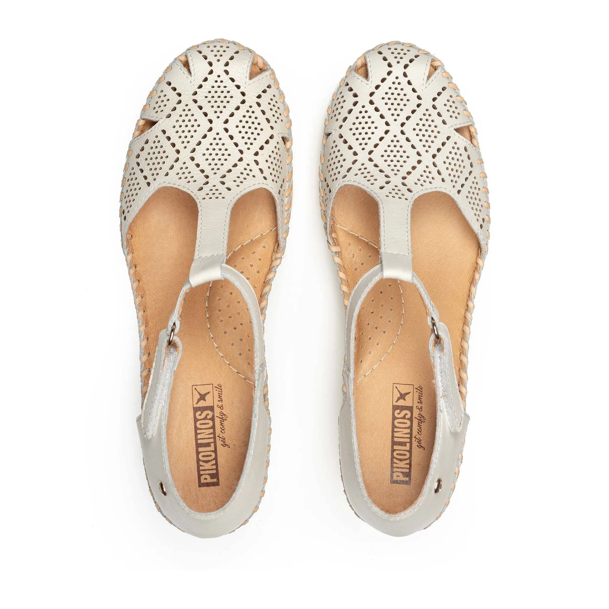 Pikolinos Women's W3Z-1991 Aguadulce Leather Wedge Sandals Nata Cream