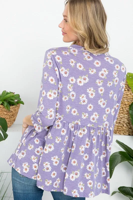 PLUS ALLOVER DIZZY BABYDOLL TOP