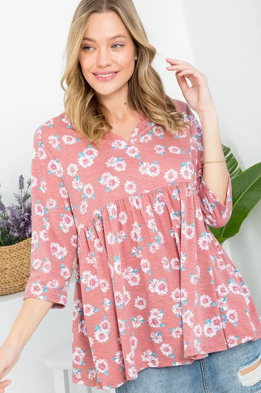 PLUS ALLOVER DIZZY BABYDOLL TOP