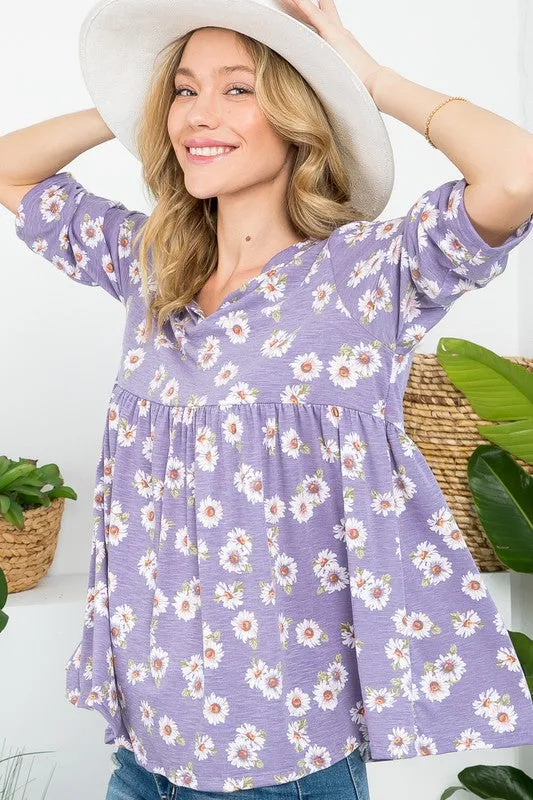 PLUS ALLOVER DIZZY BABYDOLL TOP