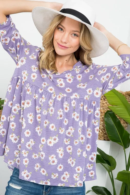 PLUS ALLOVER DIZZY BABYDOLL TOP