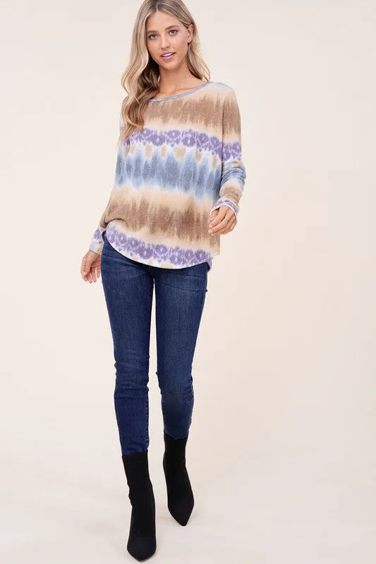 PLUS COZY TIE DYE ONE SHOULDER TOP