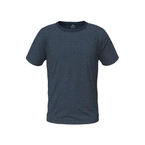 Polycotton Dotted Print T-Shirt for Men - Blue