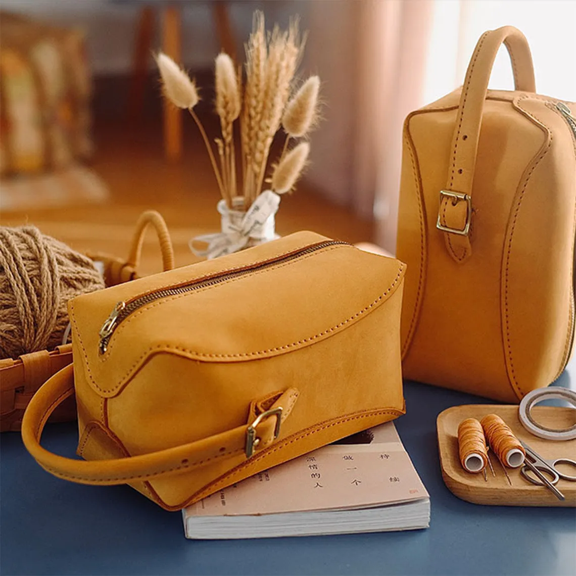 POPSEWING® Nubuck Leather Makeup Bag & Toiletry Bag DIY Kit