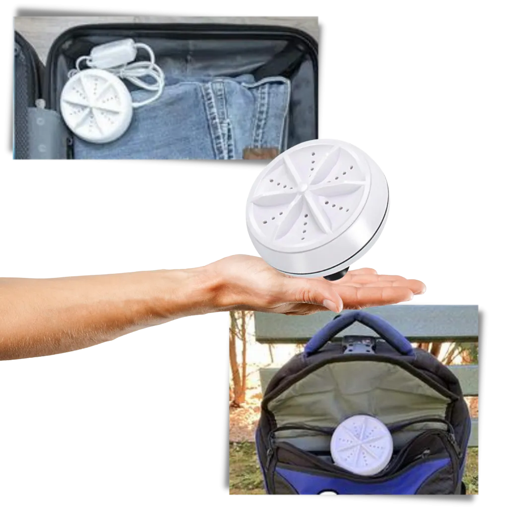 Portable ultrasonic dishwasher & laundry machine