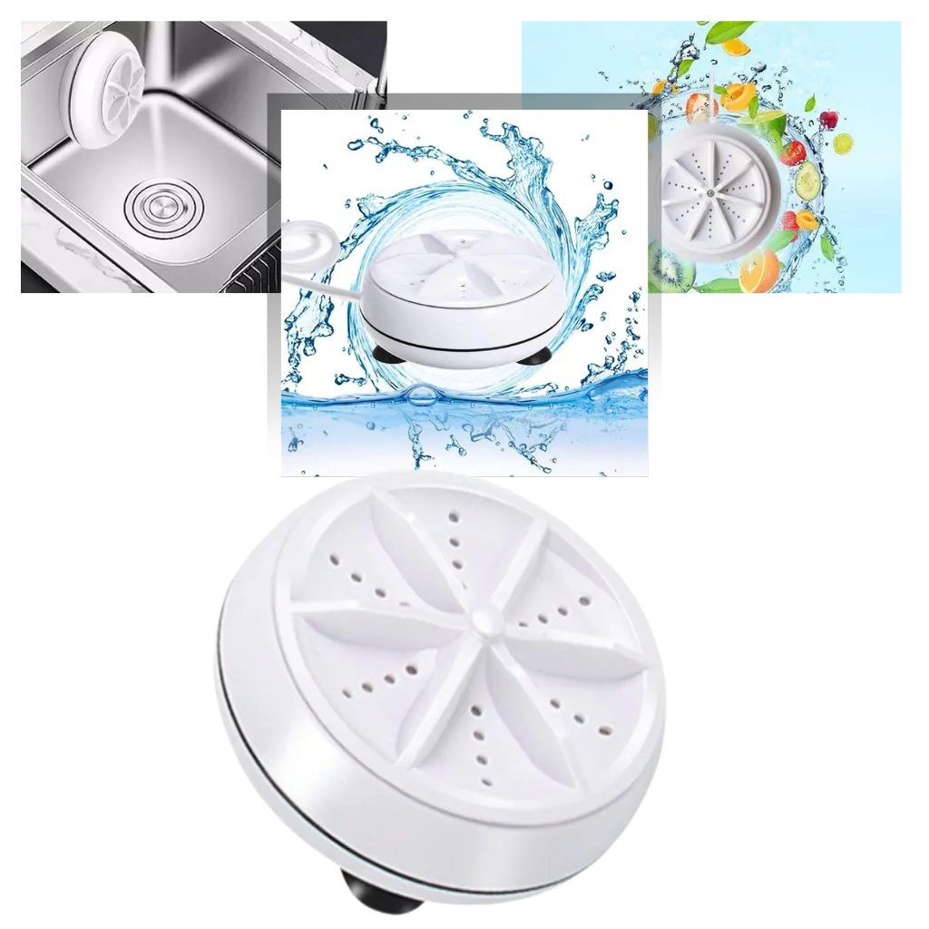 Portable ultrasonic dishwasher & laundry machine