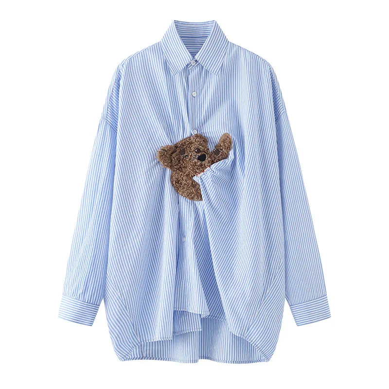Pre Order:  Retro Cute Bear Striped Shirt