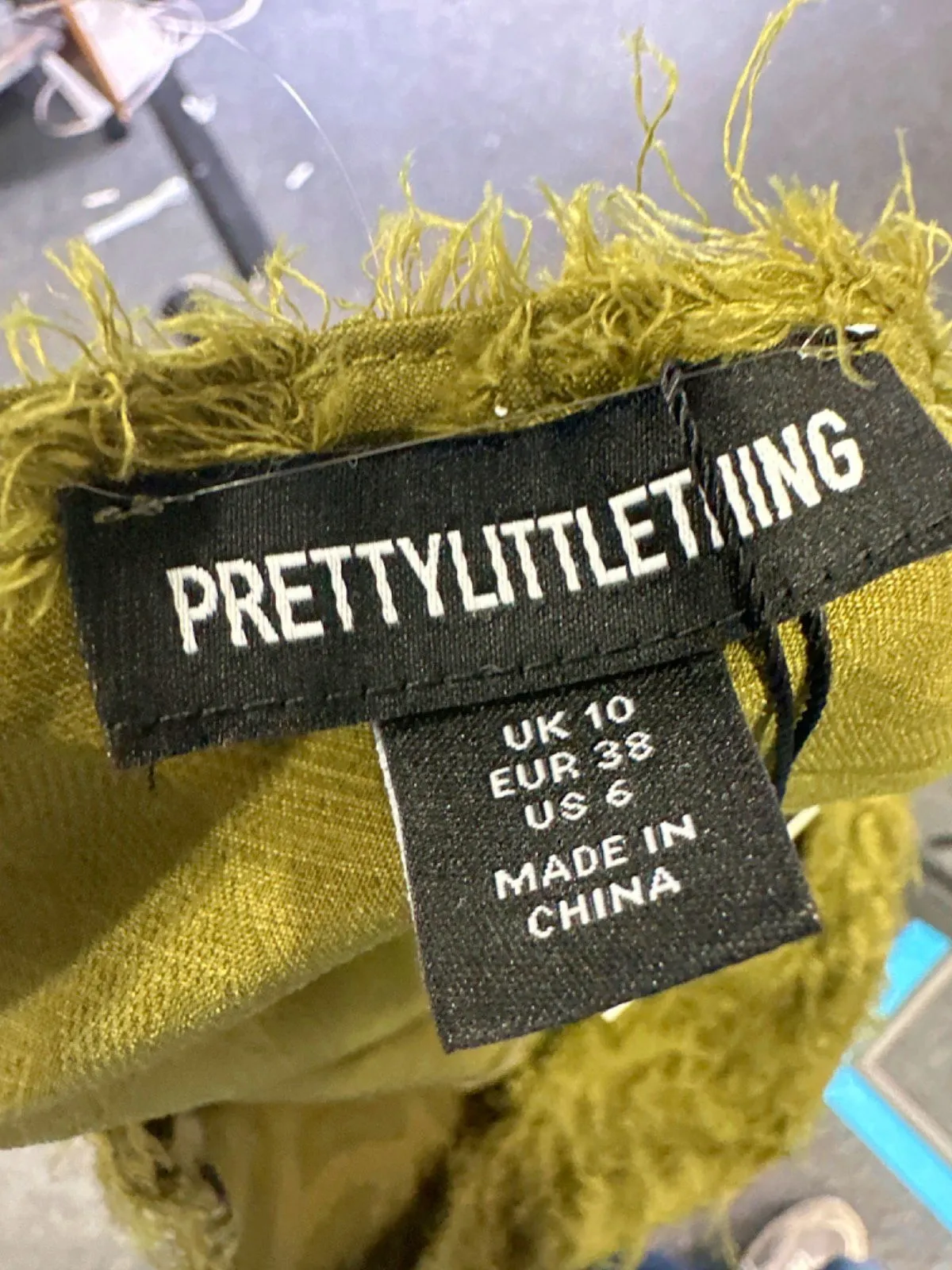 PrettyLittleThing Olive Fluffy Co-ord Set UK 10