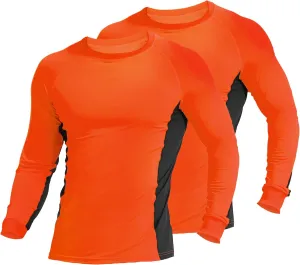ProtectX 2 Pack Men's Long Sleeve Sun Protection Shirts Quick Dry UPF 50  Athletic Shirt for Workout Hiking Fishing