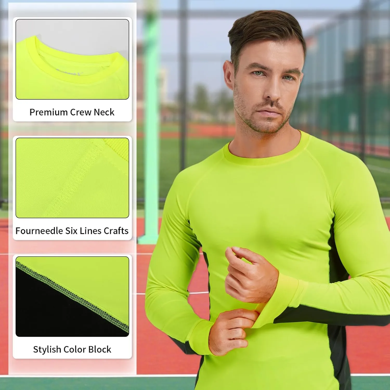 ProtectX 2 Pack Men's Long Sleeve Sun Protection Shirts Quick Dry UPF 50  Athletic Shirt for Workout Hiking Fishing