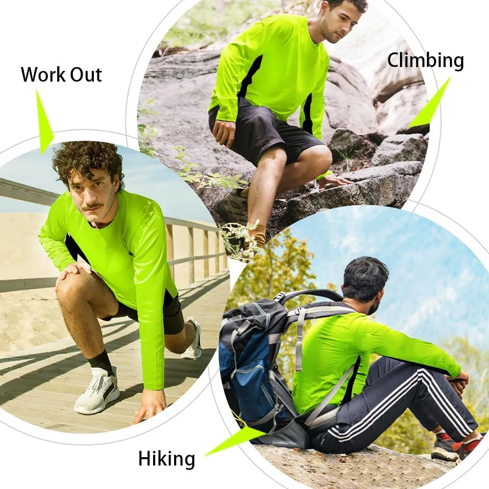 ProtectX 2 Pack Men's Long Sleeve Sun Protection Shirts Quick Dry UPF 50  Athletic Shirt for Workout Hiking Fishing