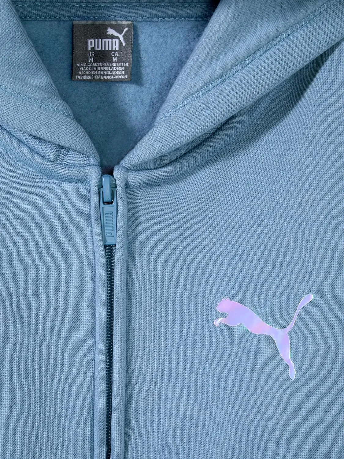 PUMA Girls' Core Logo Zip Up Hoodie