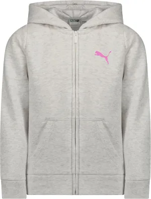 PUMA Girls' Core Logo Zip Up Hoodie