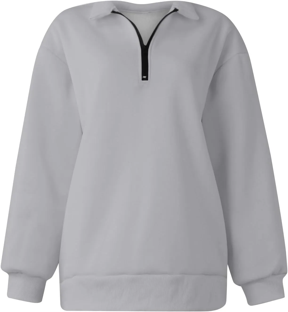 Quarter Zip Pullover for Women Fall Long Sleeve Y2k Clothes Drop Shoulder Blouses Casual Sweaters Half Zip Sweatshirt